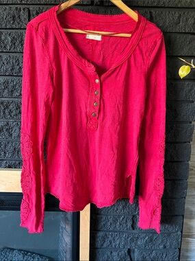 We The Free Long Sleeve Henley Top our song